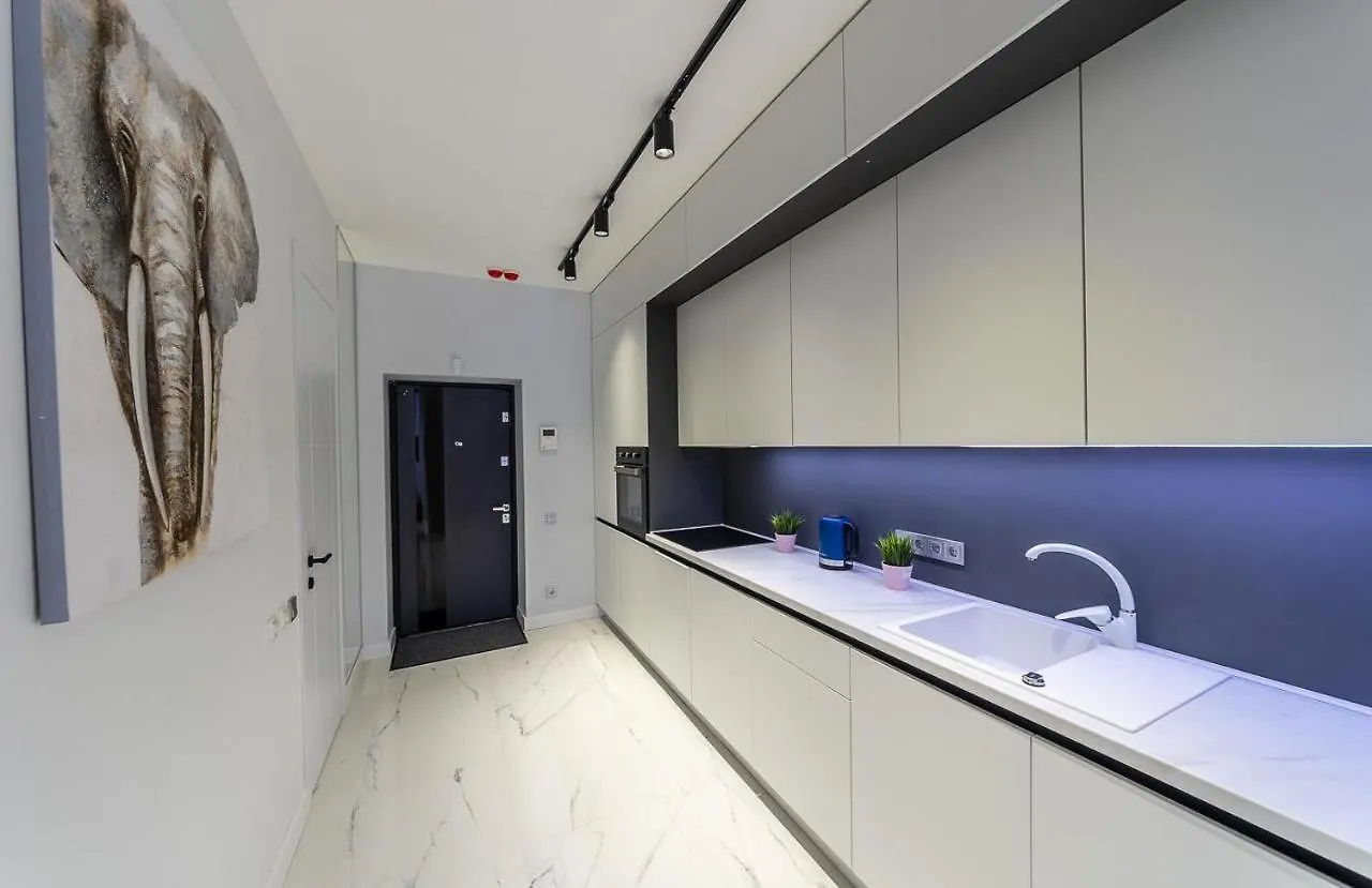 Apartmán Fashionable Apartments. Smartplaza Metro Minskaya. Obolon Kyjev Ukrajina